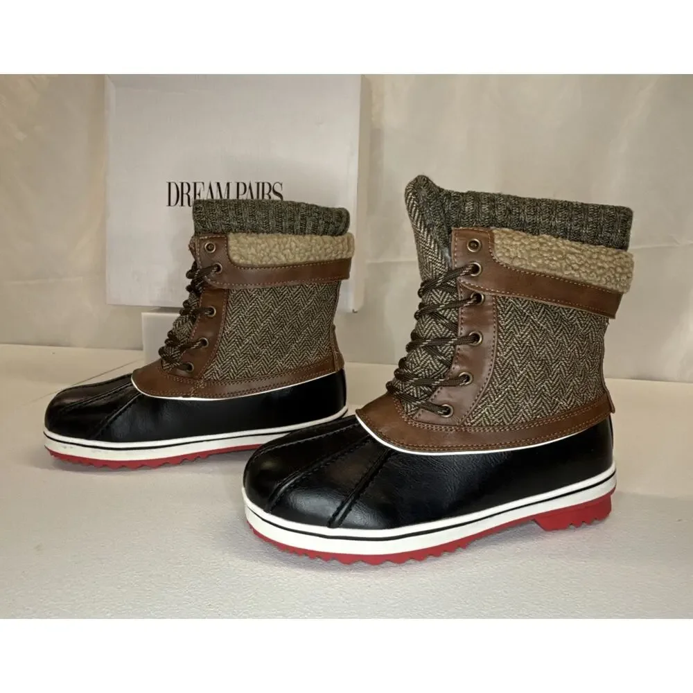 Dream Pairs MONTE-01 Women Mid Calf Snow Boots Waterproof Duck Winter Size 7